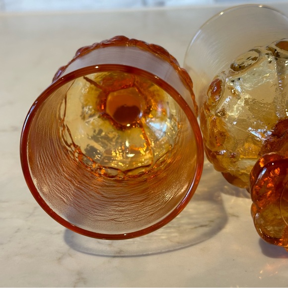 Vintage MCM  Set of 4 Franciscan Madeira by Tiffen Pumpkin Goblets 5.5" - Picture 6 of 10